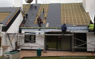 chantier de toiture sur une maison à Jodoigne